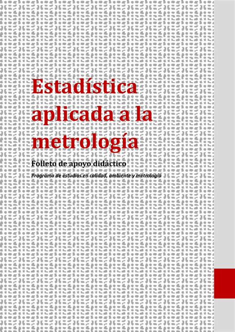 PDF Estadística aplicada a la metrología DOKUMEN TIPS