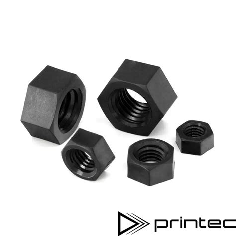 Пластиковая гайка М6 Черная нейлоновая шестиугольная, M6 Black plastic nut