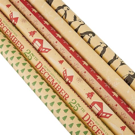 Juvale Papel De Regalo De Navidad Dise Os Navide Os De Papel Kraft