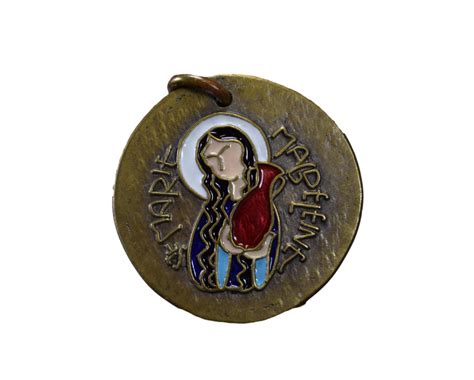 Saint Mary Magdalene Medal Large Cloisonne Enamel Pendant – Charmantiques