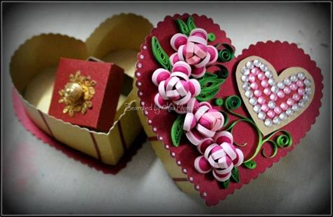 Lekha Jain Quilled heart boxes Searched by Châu Khang