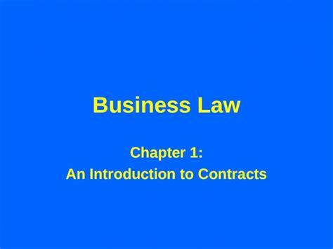 Ppt Business Law Chapter 1 An Introduction To Contracts Dokumentips