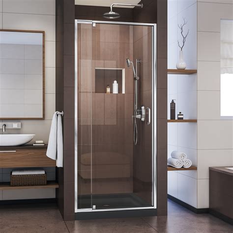 Dreamline Flex 32 In To 36 In W Semi Frameless Pivot Chrome Shower Door