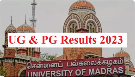 Madras University Result 2023 Ug And Pg Semester Getresults