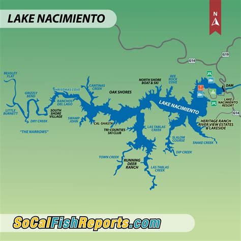 Lake Nacimiento Bradley Ca Fish Reports Map