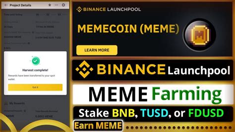 Binance Meme Coin Launchpool Stake Bnb Tusd Or Fdusd To Earn