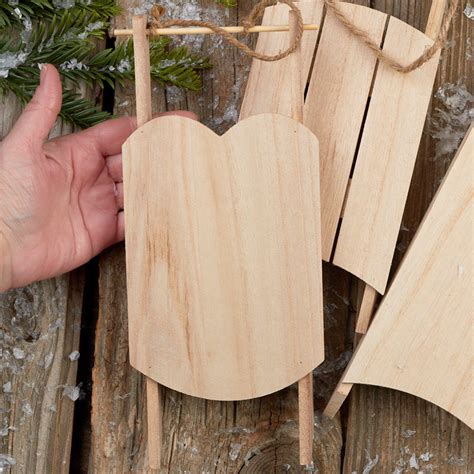 Unfinished Wood Vintage Sled Holiday Craft Supplies Christmas And