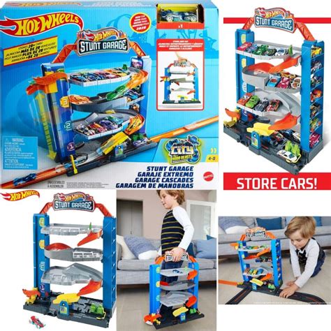 Authentic Hot Wheels Stunt Garage Playset GNL Mattel Comes With Pc