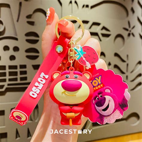 Ready Stock Authentic Disney Characters Lotso Charm Keychain Bag