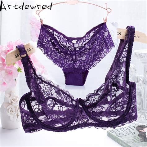 Cheap Artdewred Ultra Thin Lace Sexy Bras Ladies Bra Sets Women