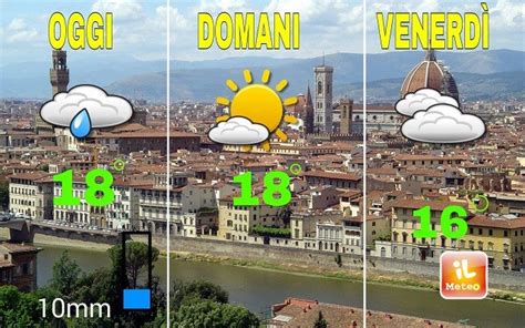 Meteo FIRENZE oggi PIOGGIA da Giovedì ritorna il SOLE e 20 GRADI