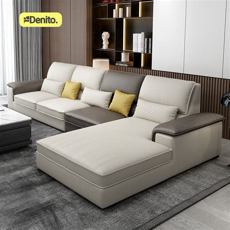 Jual Sofa Letter L Modern Minimalis Gratis Bantal Dan Puff Fullset Meja