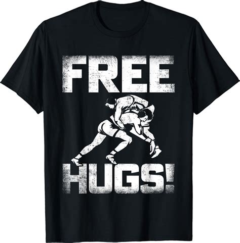 Wrestling Outfit Distressed Free Hug Wrestling Wrestler T Shirt