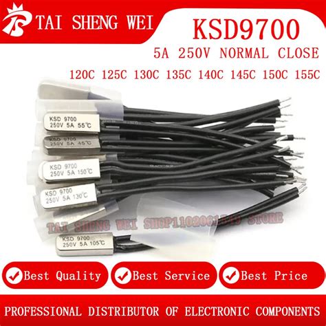 10PCS KSD9700 5A 250V 120C 125C 130C 135C 140C 145C 150C 155C 정상 닫기 온도 ...