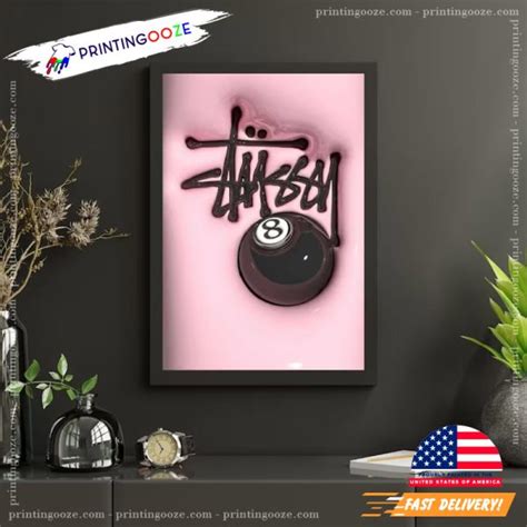 Stussy 8 Ball Pink Logo Poster Unleash Your Creativity