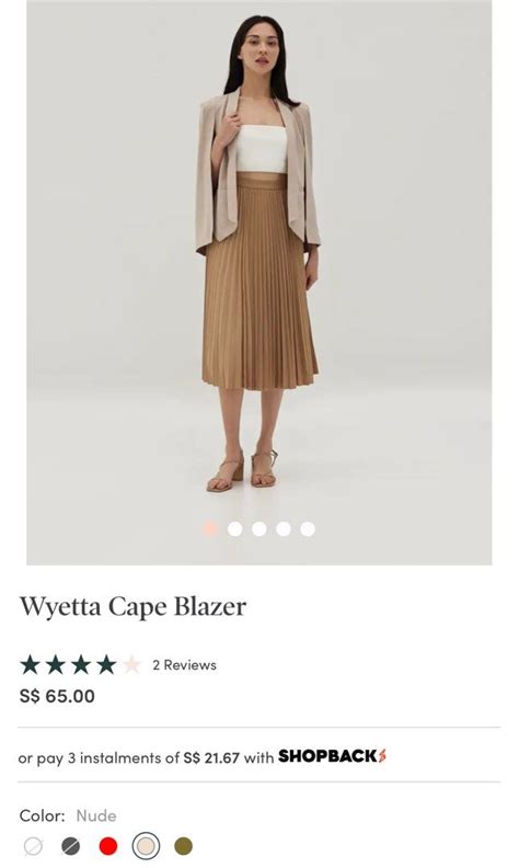 Love Bonito Wyetta Cape Blazer Nude S Women S Fashion Coats Jackets And Outerwear On Carousell