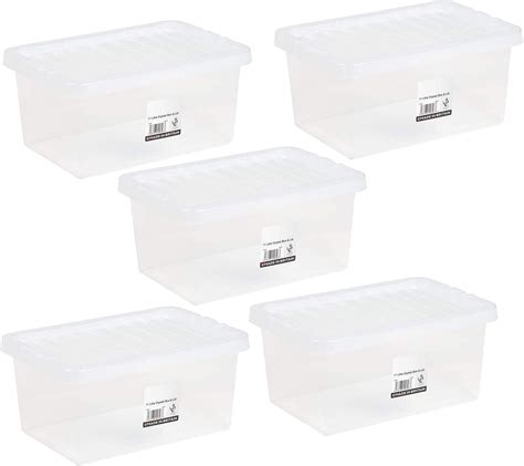 1above Home Office Clear Plastic Stackable Storage Boxes And Lids Pack Of