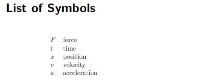 Luatex List Of Symbols And List Of Abbreviations TeX LaTeX Stack