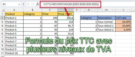 Prix HT Archives Excel Exercice