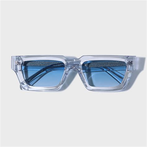 Yeetian Men Women Classic Rectangular Clear Thick Acetate Sunglasses