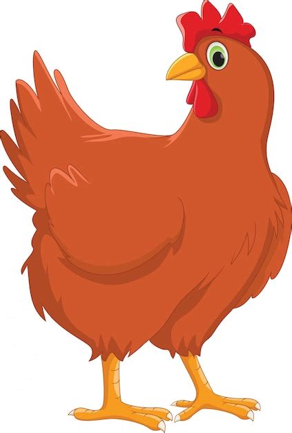 Dessin Animé Mignon De Poule Vecteur Premium