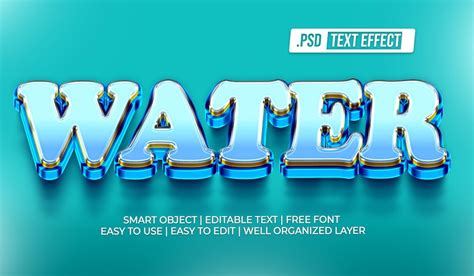 Premium Psd Water 3d Editable Psd Text Effect