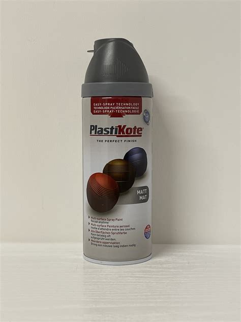 Plastikote Spray Enamel Paint Matt Grey 400 Ml