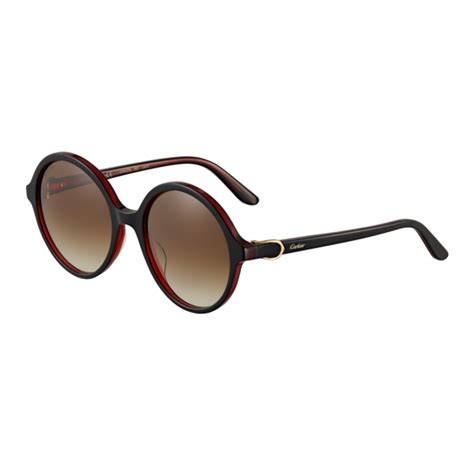 Cartier - Round - Acetate Black Red Champagne Gold - C de Cartier ...