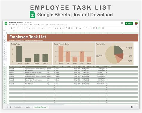 Employee task list for google sheets task list for work small business ...