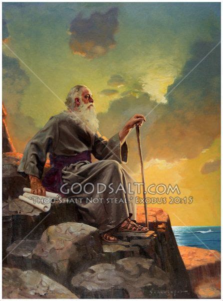 John In Exile Looks Out Into The Sea His Left Hand Rests Atop A Cane