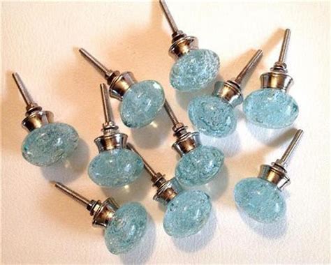 Aqua Blue Glass Bubble Cabinet Knobs Drawer Pulls Coastal Seconds 10 Dwyer Home Collection