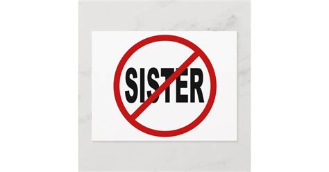 Hate Sister No Sister Allowed Sign Statement Postcard Zazzle