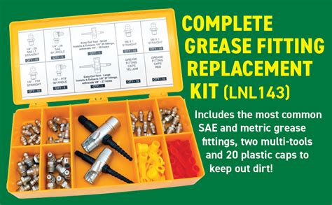 Locknlube Complete Grease Fitting Replacement Kit Sae And