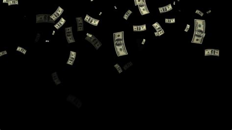 Falling Dollar Animation Black Background Stock Motion Graphics Sbv