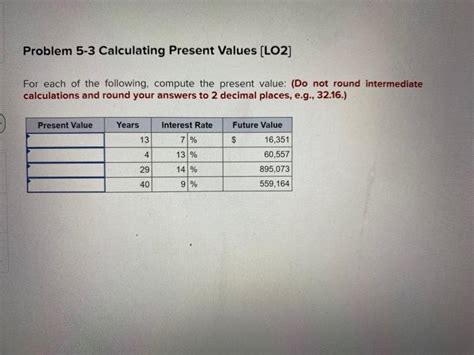 Solved For Each Of The Following Compute The Present Value Chegg