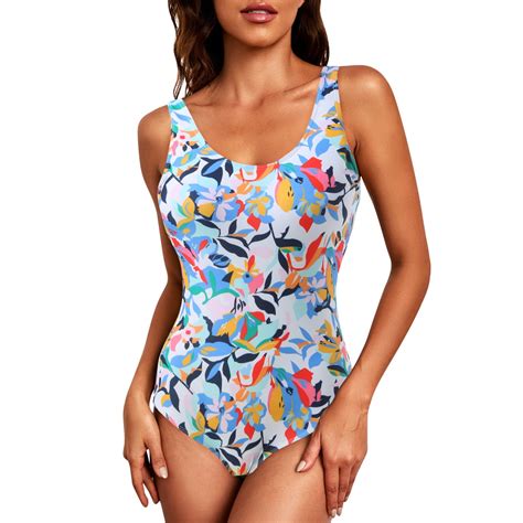 Jdefeg Womens Swim Latex Bikini Women S Popular Swimsuit Vest Flower Print Swimsuit Green