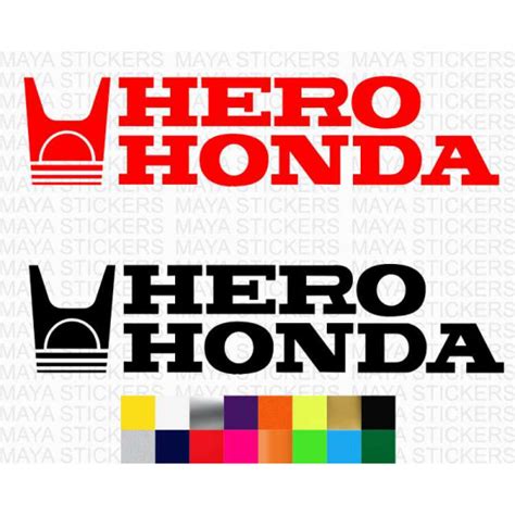 Hero honda logo stickers in custom colors and sizes