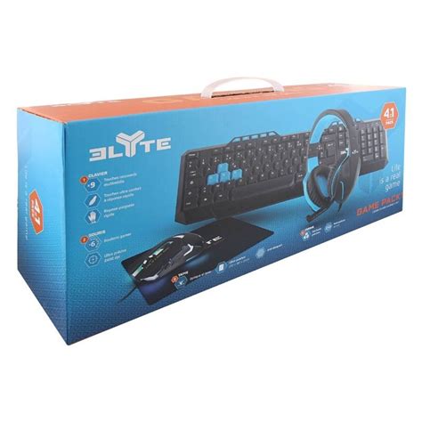 Pack Gaming 4 En 1 ELYTE Clavier Souris Tapis Souris Casque