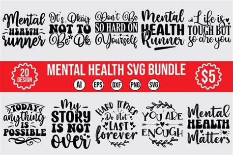 Mental Health Svg Bundle Vol 5 Graphic By Gfxexprt · Creative Fabrica