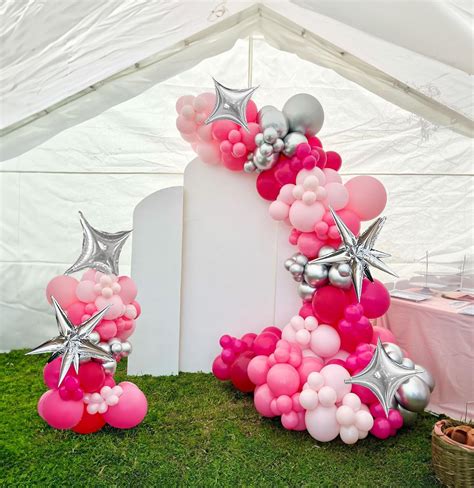 Kit De Arco De Guirnalda De Globos De Color Rosa Intenso 160 Globos De