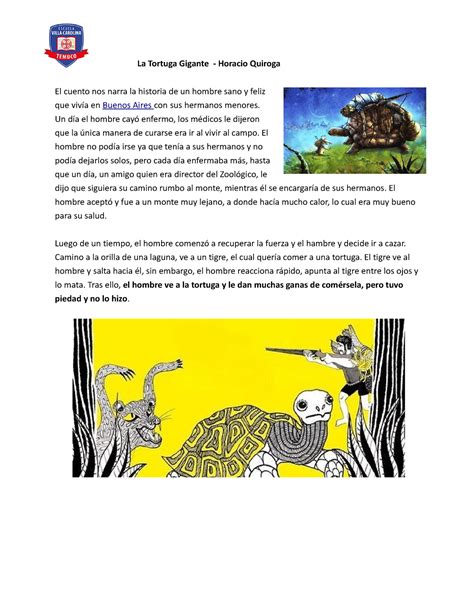 LENG 6 Cuento LA Tortuga Gigante La Tortuga Gigante Horacio