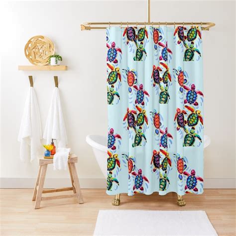 Watercolor Sea Turtles Shower Curtain Sold By Ariadnmakridakis Sku