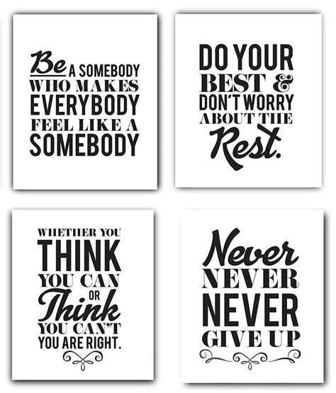 Motivational Inspirational Quotes UNFRAMED Art Prints