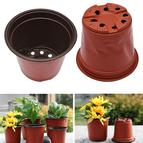 Travelwant 50pcs Plastic Plants Nursery Pot Pots Seedlings Flower Plant Container Seed Starting