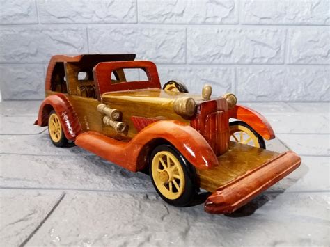 Vintage Wooden Cars, Vintage Handmade Wooden Toy Car, Collectible Car ...