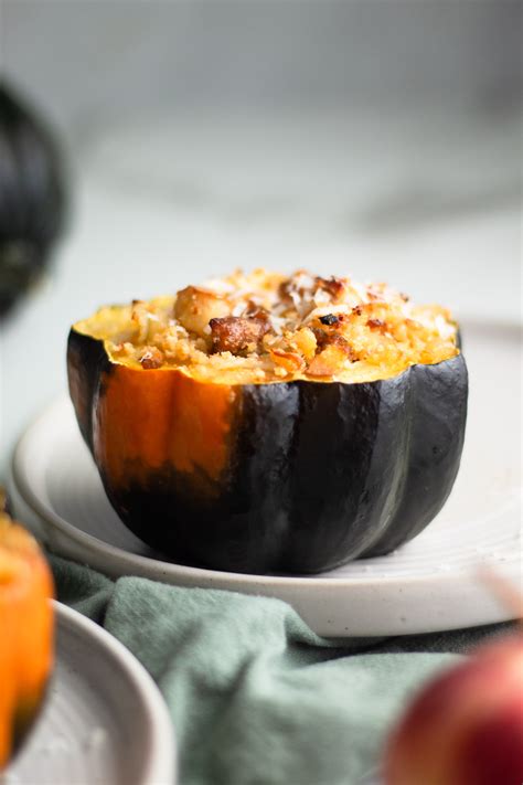 Sausage And Apple Stuffed Acorn Squash