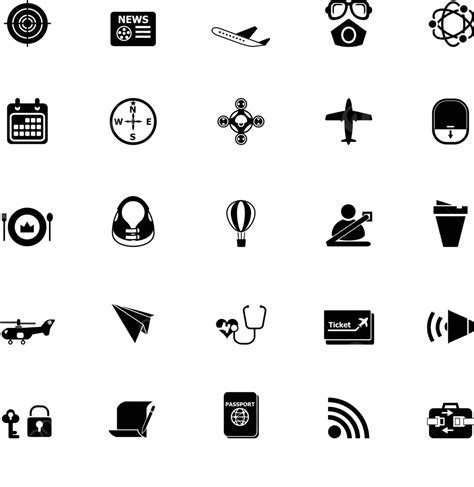 Reflection Of Air Transportation Icons On White Background Vector