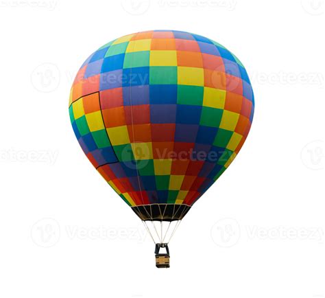 Colorful Hot Air Balloon Floating Isolated PNG