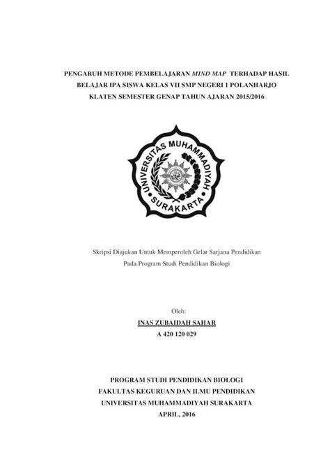 PDF PENGARUH METODE PEMBELAJARAN MIND MAP TERHADAP Eprints Ums Ac Id