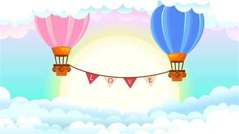 Hot Air Balloons In Sky Fantasy Background Vector Art At Vecteezy